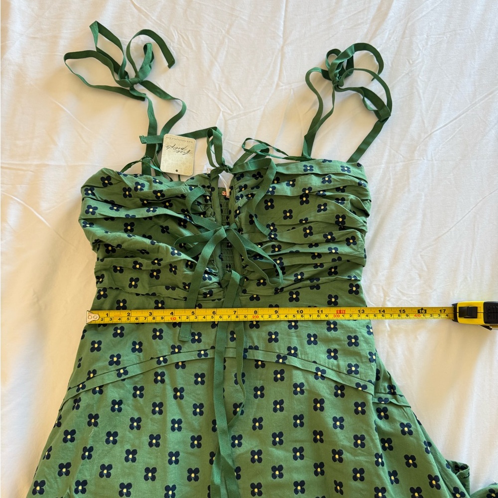 NWT! Free People Palma Printed Midi Dress in Green Combo Floral size XS - Picture 10 of 12
